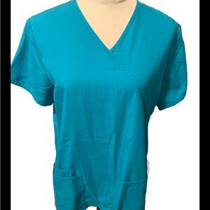 Cherokee Scrub Top Turquoise Style 4801 Size Small